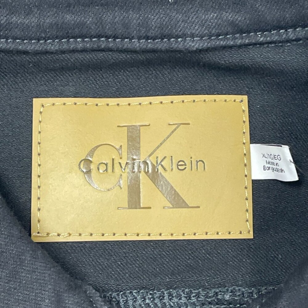 Calvin Klein Womens Classic Black Denim Trucker Jacket XL Casual Style d0158 - Picture 3 of 8
